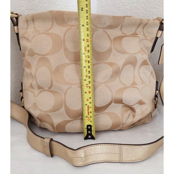 Coach Yellow Tan f15067 Leather Carly Signature Duffle Crossbody Convertible Bag - Picture 7 of 9